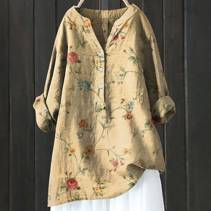 Ramona | Lange Blumenbluse mit Premium-Qualität