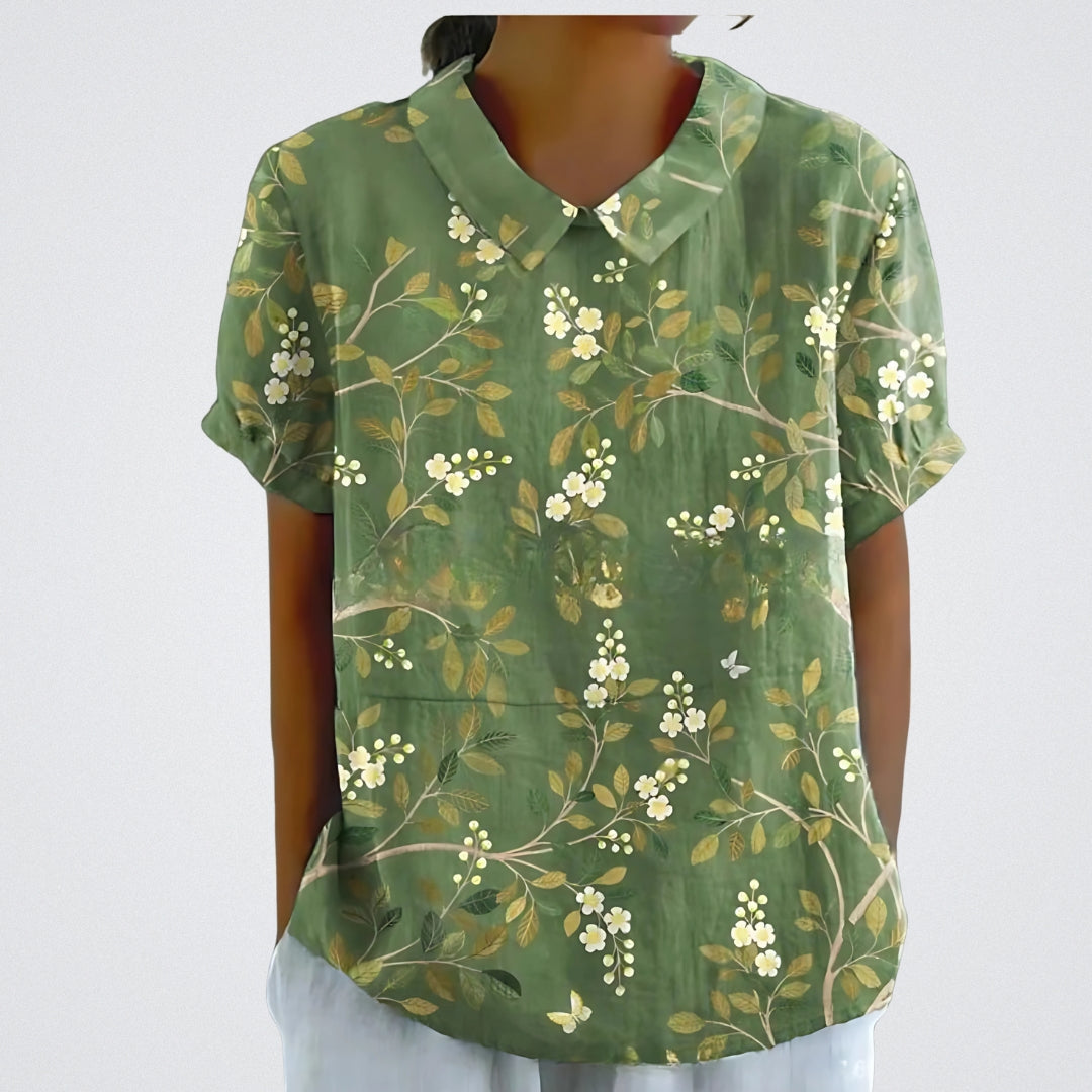 Linzie | Florale Französische Vintage-Bluse