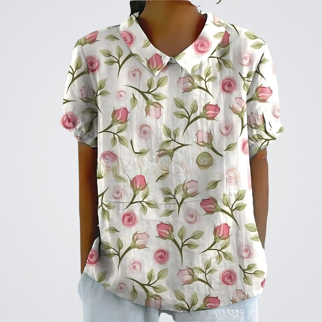 Linzie | Florale Französische Vintage-Bluse