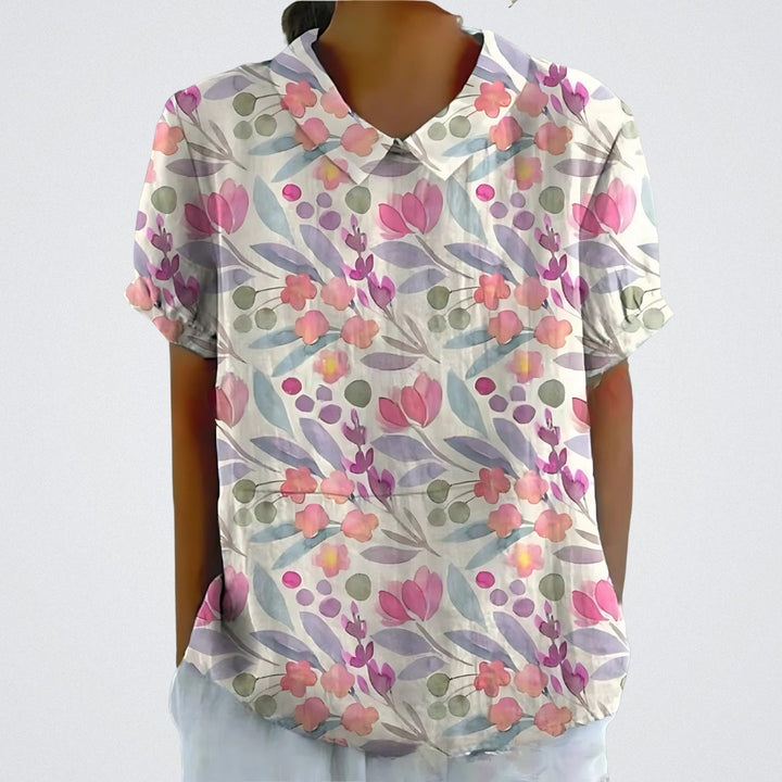 Linzie | Florale Französische Vintage-Bluse
