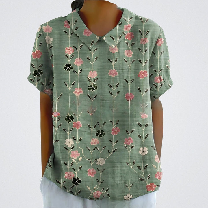 Linzie | Florale Französische Vintage-Bluse