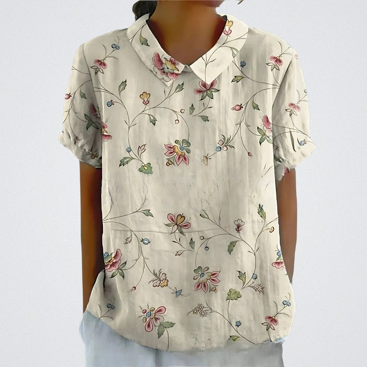 Linzie | Florale Französische Vintage-Bluse
