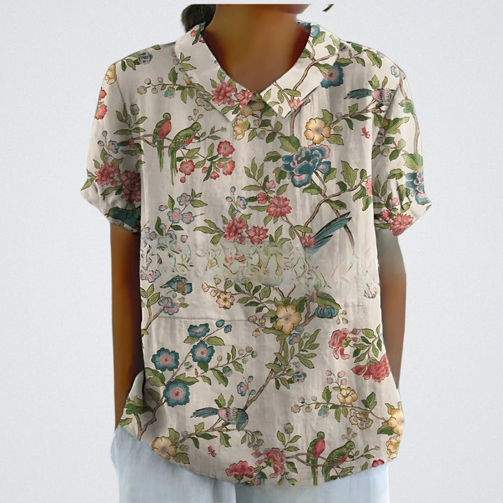 Linzie | Florale Französische Vintage-Bluse
