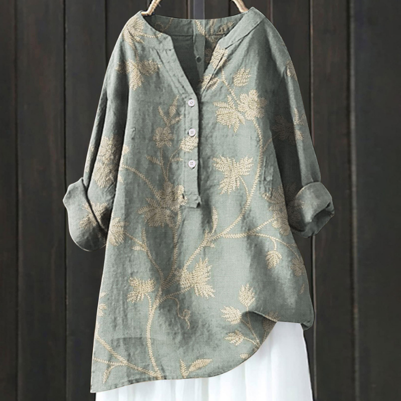 Martha | Lange Blumenbluse mit Premium-Qualität