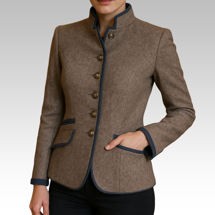 Jana | MAßGEFERTIGTER WINTER-BLAZER MIT ELEGANTER BÄUCHLEINABDECKUNG