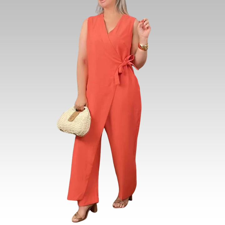 Emerentia | Eleganter V-Ausschnitt Jumpsuit