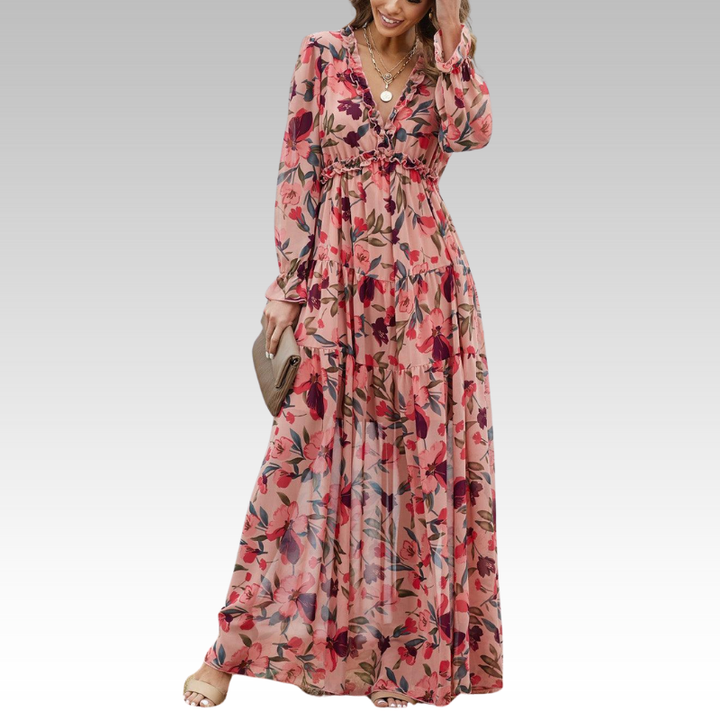 Olivia | Geschichtete Maxi Kleid mit Rüschen