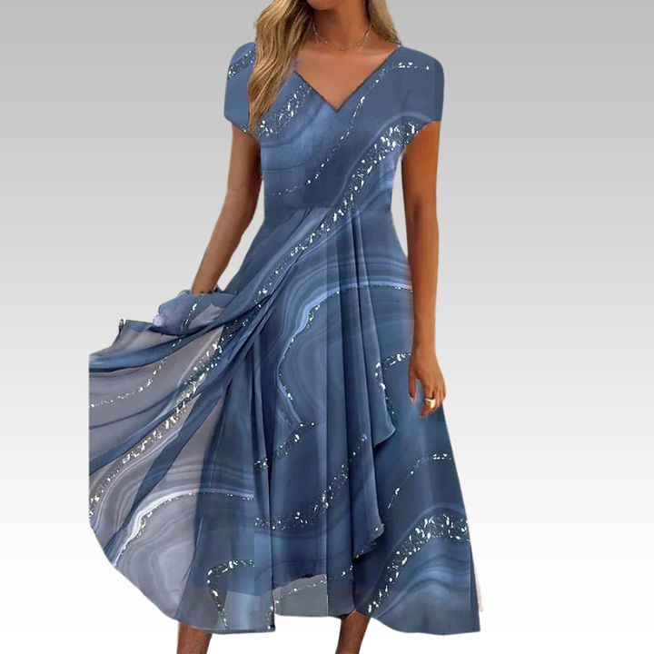 Hilde | Elegantes Midi-Kleid mit V-Ausschnitt