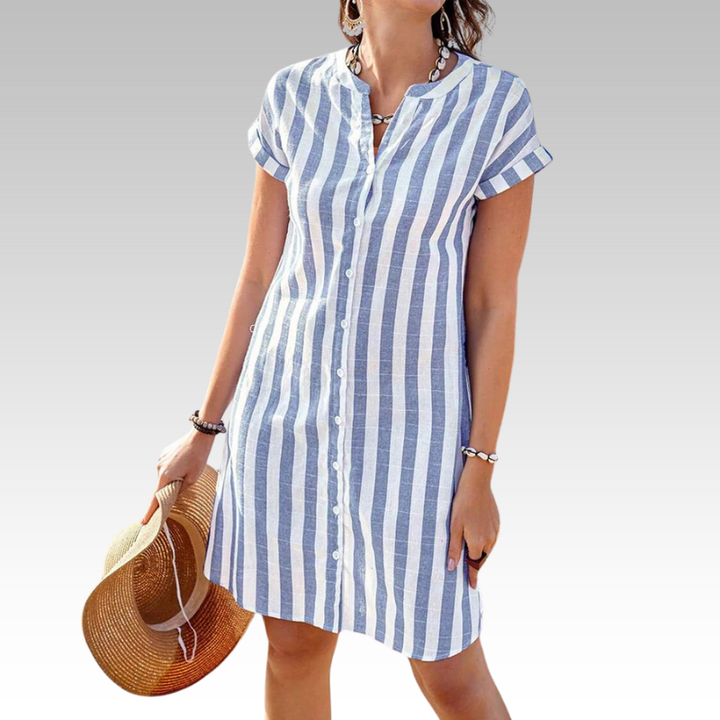 Manuela | Elegantes gestreiftes Hemdkleid