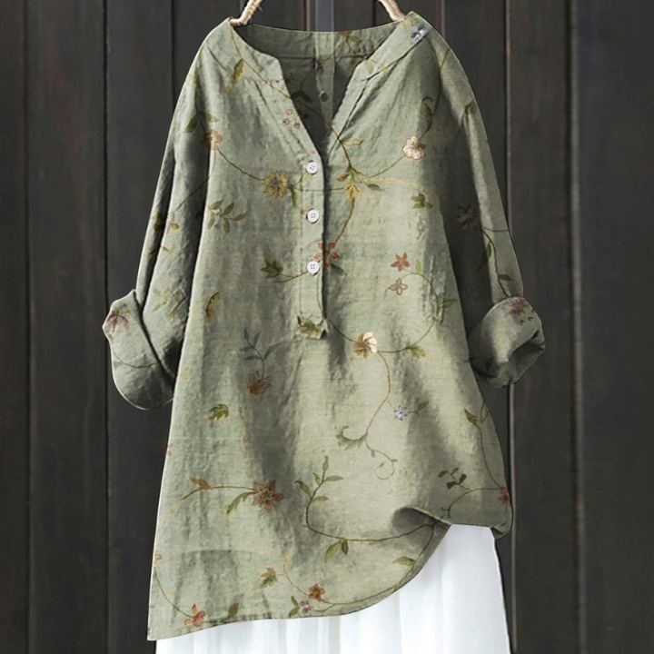Senta | Lange Blumenbluse mit Premium-Qualität