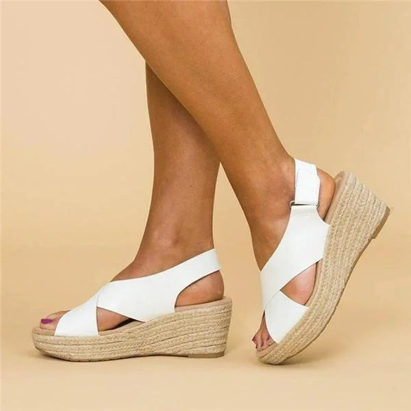 Elvira | Orthopädische Keil-Espadrilles in Taupe