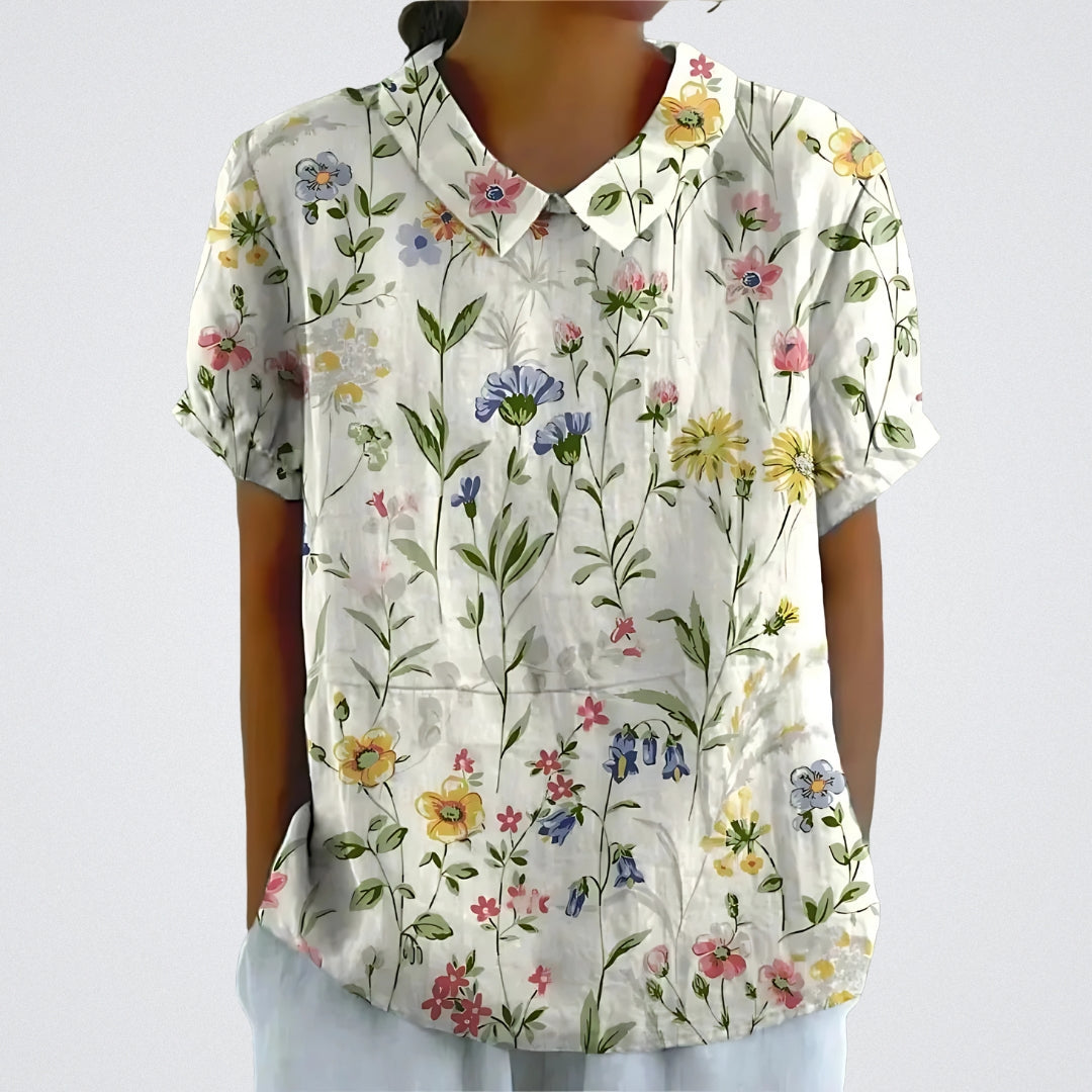 Linzie | Florale Französische Vintage-Bluse