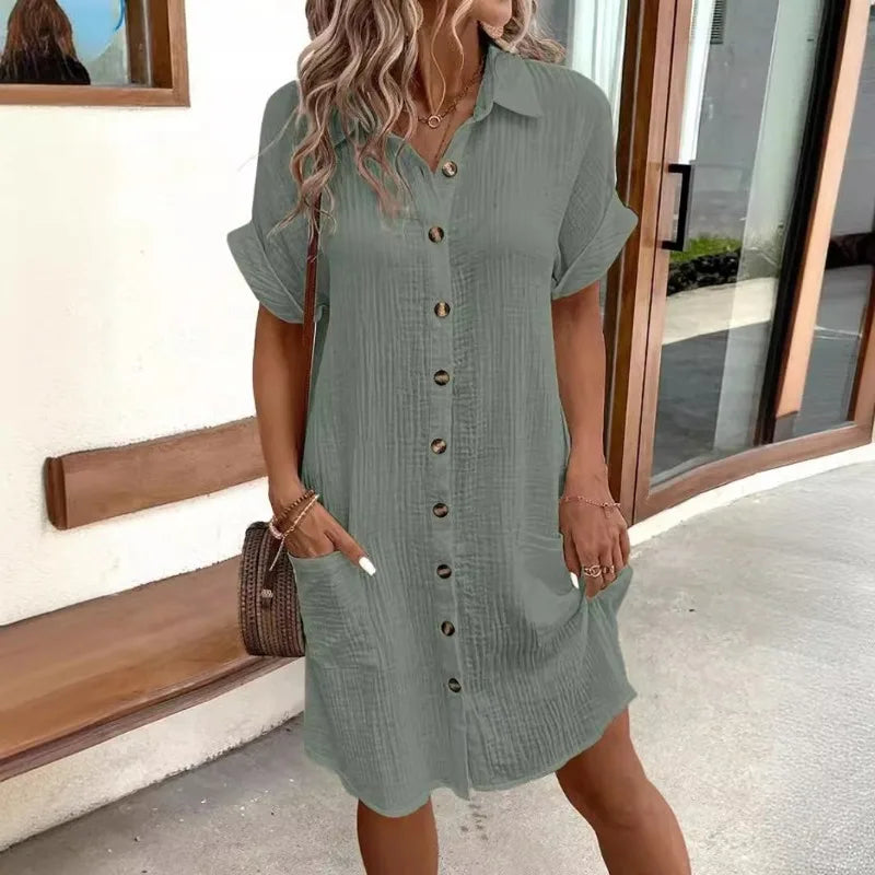 Carola | Elegantes und Bequemes Hemdblusenkleid