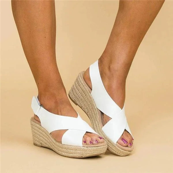 Elvira | Orthopädische Keil-Espadrilles in Taupe