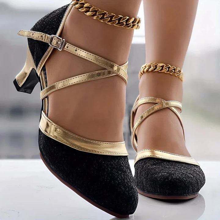 Celine | Elegante Chunky Heel Sandale