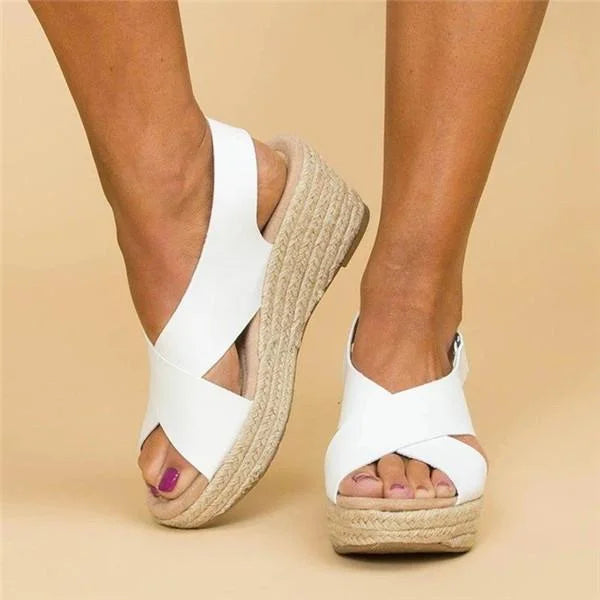 Elvira | Orthopädische Keil-Espadrilles in Taupe