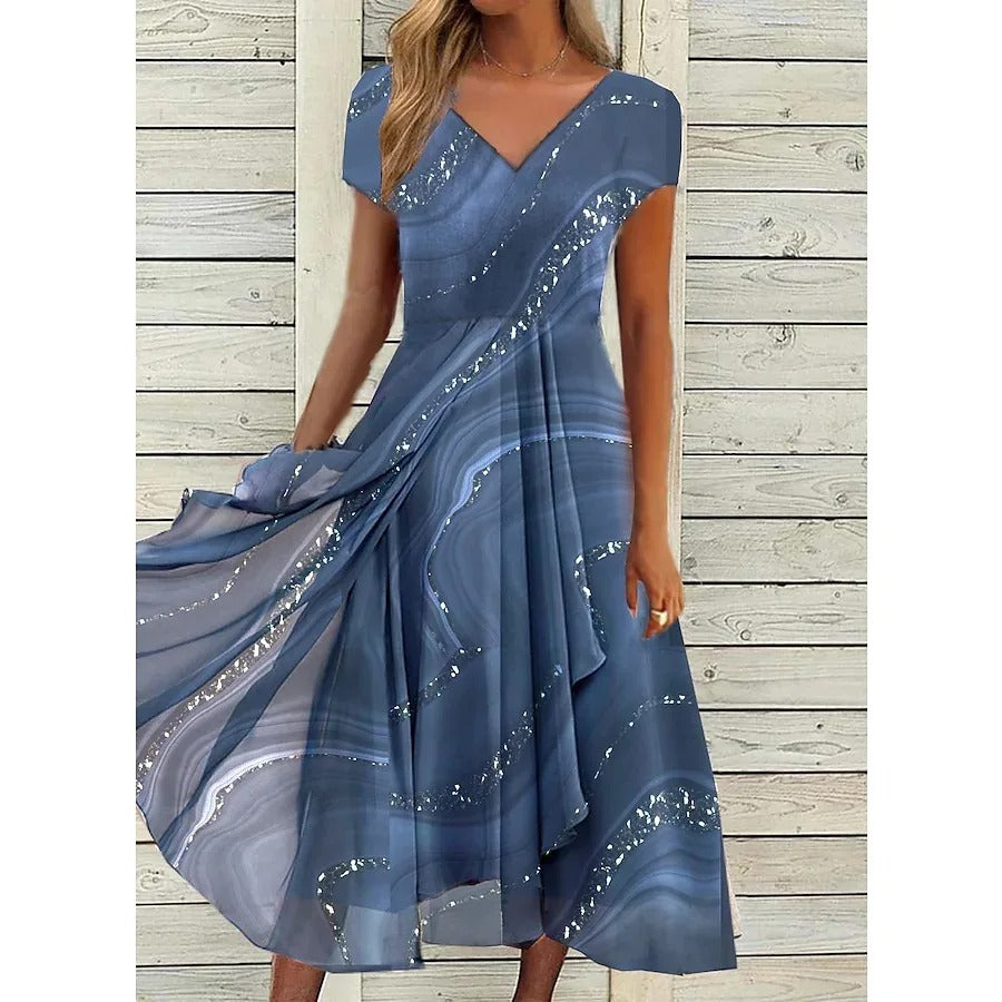 Hilde | Elegantes Midi-Kleid mit V-Ausschnitt