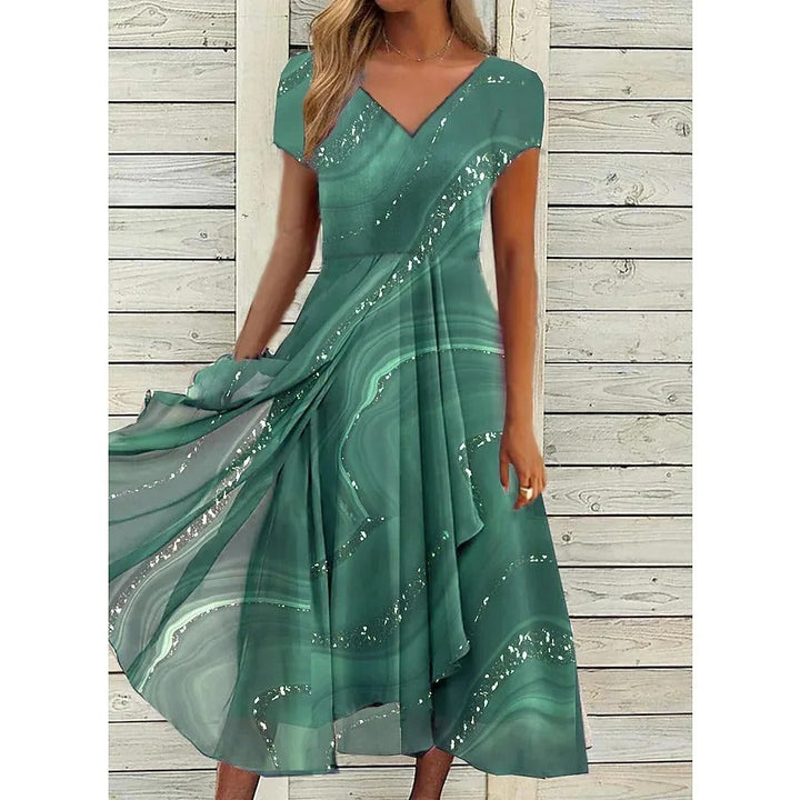 Hilde | Elegantes Midi-Kleid mit V-Ausschnitt