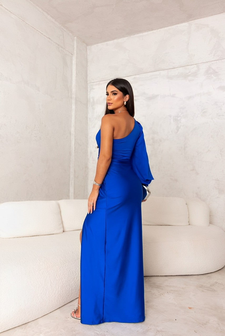 Maja | Elegantes Ein-Schulter Kleid mit Drapierungsdetails